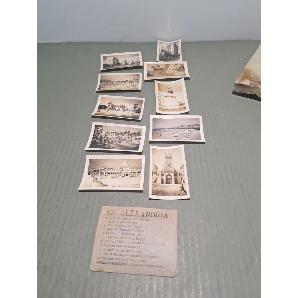 Vintage Alexandria Egypt Photo Lot Britannia Bookshop Souvenir Prints- Estate!
